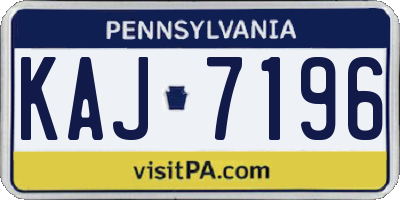PA license plate KAJ7196