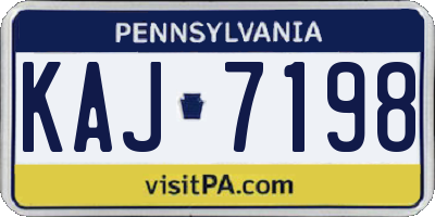 PA license plate KAJ7198