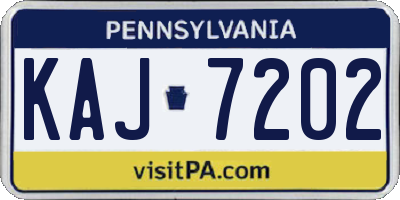 PA license plate KAJ7202