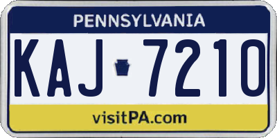 PA license plate KAJ7210