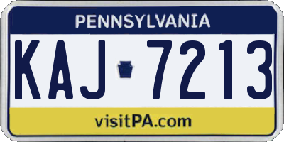 PA license plate KAJ7213