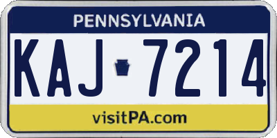 PA license plate KAJ7214