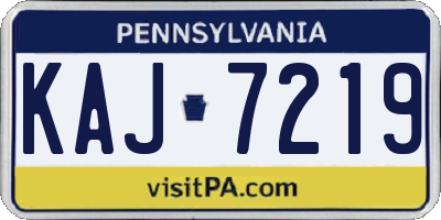 PA license plate KAJ7219