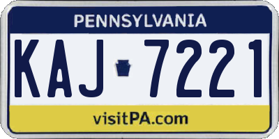 PA license plate KAJ7221