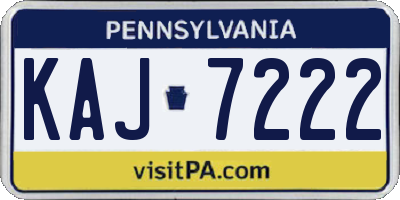 PA license plate KAJ7222