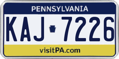 PA license plate KAJ7226