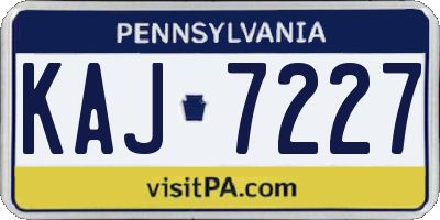 PA license plate KAJ7227
