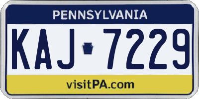 PA license plate KAJ7229