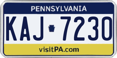 PA license plate KAJ7230