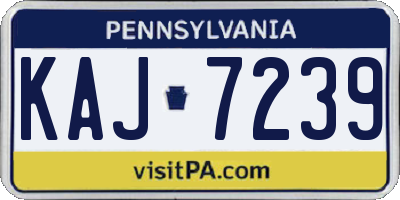 PA license plate KAJ7239