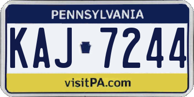 PA license plate KAJ7244