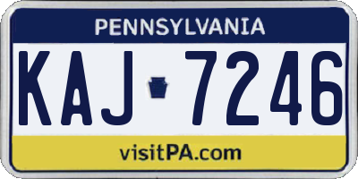 PA license plate KAJ7246