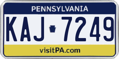 PA license plate KAJ7249