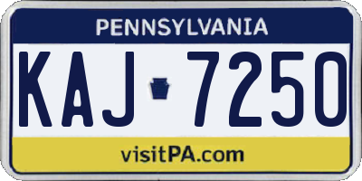 PA license plate KAJ7250
