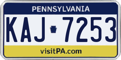PA license plate KAJ7253