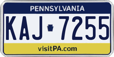 PA license plate KAJ7255