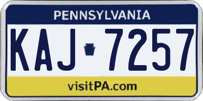 PA license plate KAJ7257