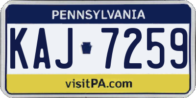 PA license plate KAJ7259