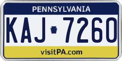 PA license plate KAJ7260