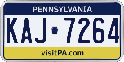 PA license plate KAJ7264