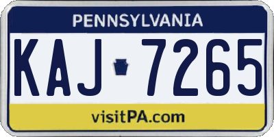 PA license plate KAJ7265