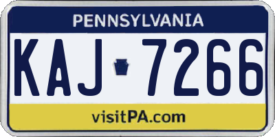PA license plate KAJ7266