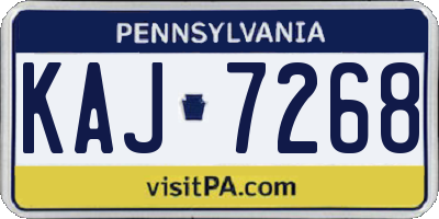 PA license plate KAJ7268