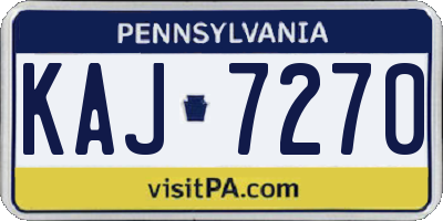 PA license plate KAJ7270