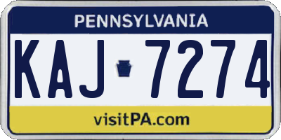 PA license plate KAJ7274