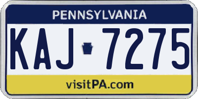 PA license plate KAJ7275