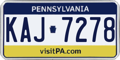 PA license plate KAJ7278