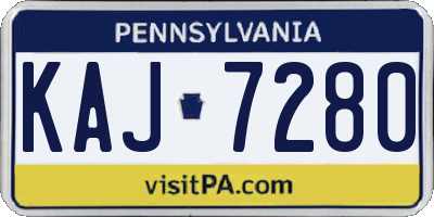 PA license plate KAJ7280
