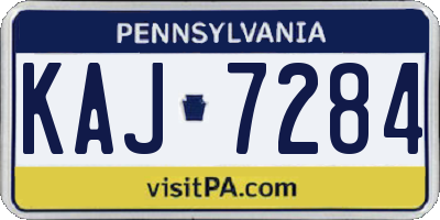 PA license plate KAJ7284