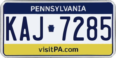 PA license plate KAJ7285