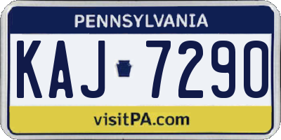 PA license plate KAJ7290