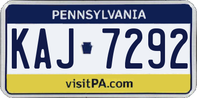 PA license plate KAJ7292