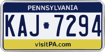PA license plate KAJ7294