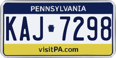 PA license plate KAJ7298