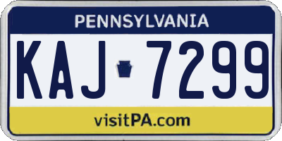 PA license plate KAJ7299