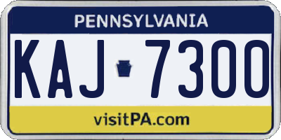 PA license plate KAJ7300