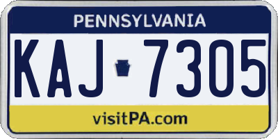 PA license plate KAJ7305