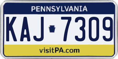 PA license plate KAJ7309