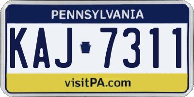 PA license plate KAJ7311