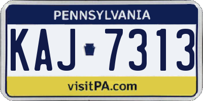 PA license plate KAJ7313