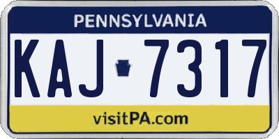 PA license plate KAJ7317