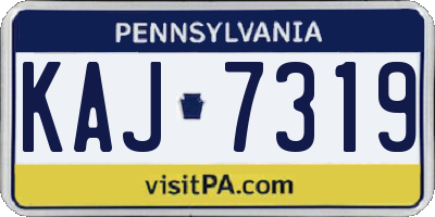 PA license plate KAJ7319