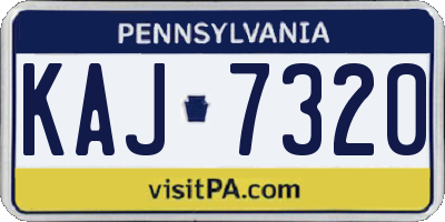 PA license plate KAJ7320