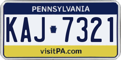 PA license plate KAJ7321