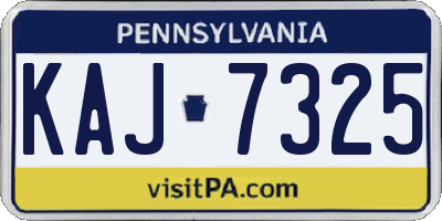 PA license plate KAJ7325
