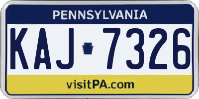 PA license plate KAJ7326